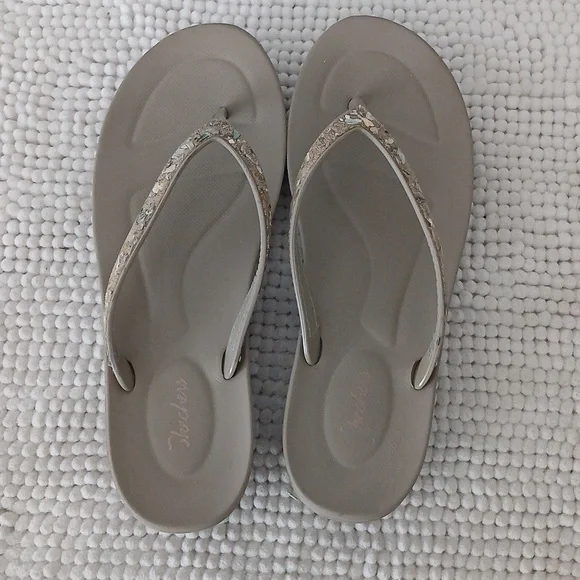 Skechers Taupe Beaded Women's Sandals - Picture 6 of 14